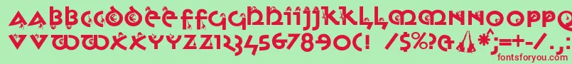 Monkeyuncialica Font – Red Fonts on Green Background