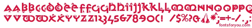 Monkeyuncialica Font – Red Fonts on White Background