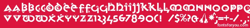 フォントMonkeyuncialica – 赤い背景に白い文字