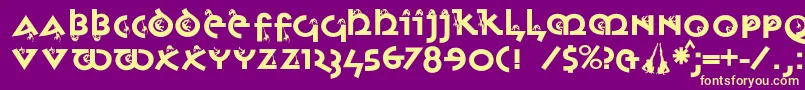 Monkeyuncialica Font – Yellow Fonts on Purple Background