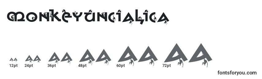 Monkeyuncialica Font Sizes