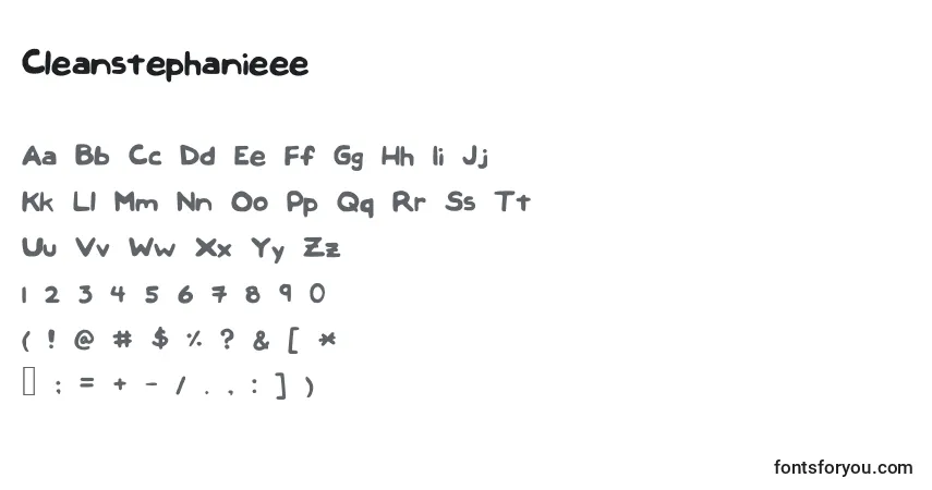 Шрифт Cleanstephanieee – алфавит, цифры, специальные символы