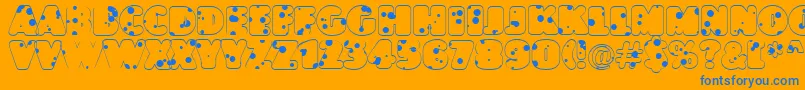 フォントJasperttlrnddrnordRegular – オレンジの背景に青い文字