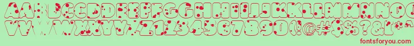 JasperttlrnddrnordRegular Font – Red Fonts on Green Background