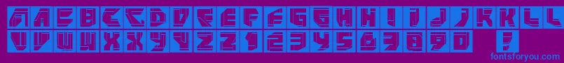 フォントNeopansquares – 紫色の背景に青い文字