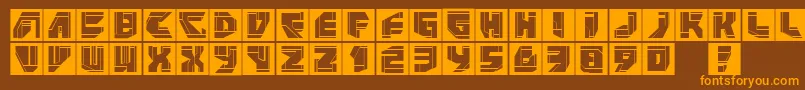 Neopansquares Font – Orange Fonts on Brown Background