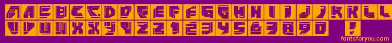 Fonte Neopansquares – fontes laranjas em um fundo violeta