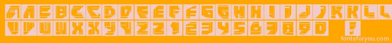 Fonte Neopansquares – fontes rosa em um fundo laranja