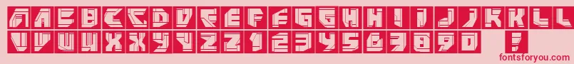 Neopansquares-Schriftart – Rote Schriften auf rosa Hintergrund