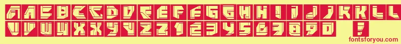 Neopansquares Font – Red Fonts on Yellow Background