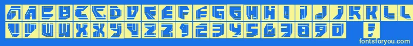 Neopansquares Font – Yellow Fonts on Blue Background