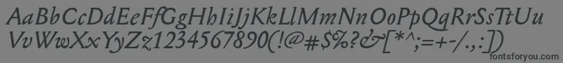 フォントMediaevalItalic – 黒い文字の灰色の背景