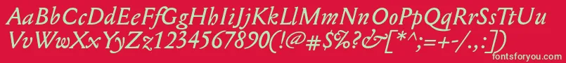 MediaevalItalic Font – Green Fonts on Red Background