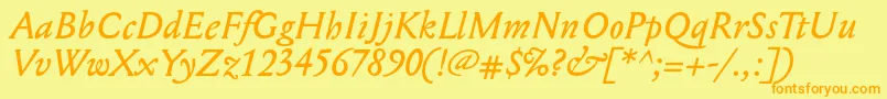 fuente MediaevalItalic – Fuentes Naranjas Sobre Fondo Amarillo