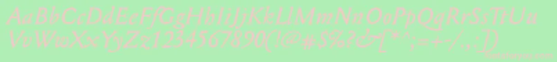 MediaevalItalic Font – Pink Fonts on Green Background