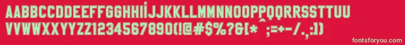 SablonUpCollege Font – Green Fonts on Red Background