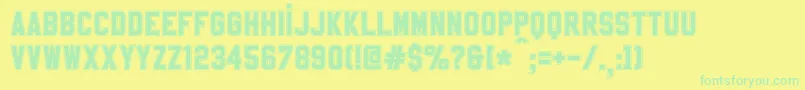 フォントSablonUpCollege – 黄色い背景に緑の文字