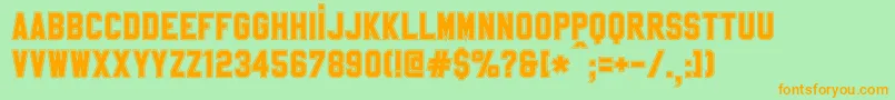 SablonUpCollege Font – Orange Fonts on Green Background