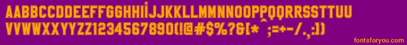 フォントSablonUpCollege – 紫色の背景にオレンジのフォント