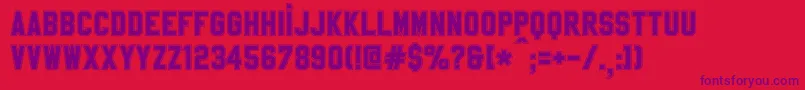 SablonUpCollege Font – Purple Fonts on Red Background