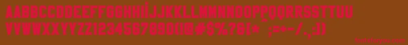 SablonUpCollege-Schriftart – Rote Schriften auf braunem Hintergrund