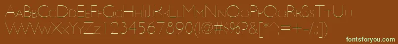 UltimapdbaHairlinesmallcap-fontti – vihreät fontit ruskealla taustalla