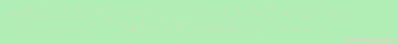 UltimapdbaHairlinesmallcap-fontti – vaaleanpunaiset fontit vihreällä taustalla