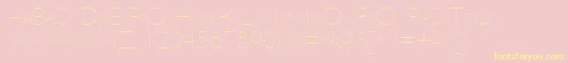 UltimapdbaHairlinesmallcap-fontti – keltaiset fontit vaaleanpunaisella taustalla