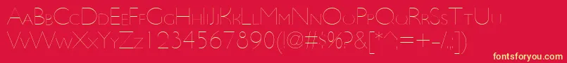 UltimapdbaHairlinesmallcap Font – Yellow Fonts on Red Background