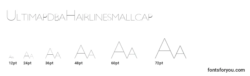 Размеры шрифта UltimapdbaHairlinesmallcap