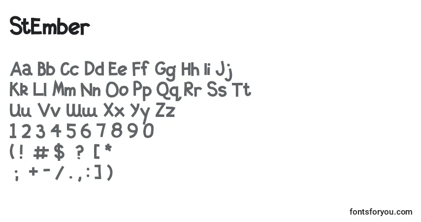 A fonte StEmber – alfabeto, números, caracteres especiais