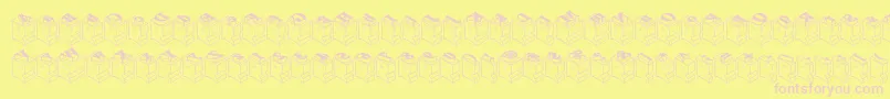Leadtypeleftinked-fontti – vaaleanpunaiset fontit keltaisella taustalla