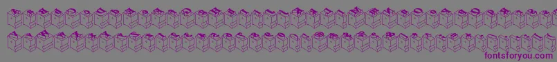 Czcionka Leadtypeleftinked – fioletowe czcionki na szarym tle