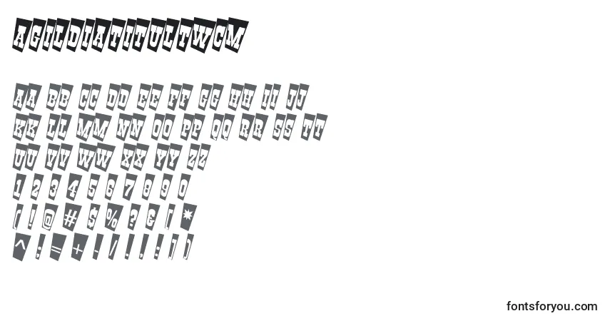 Шрифт AGildiatitultwcm – алфавит, цифры, специальные символы