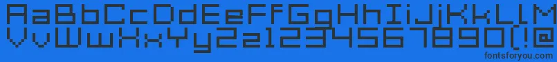フォントAcme7WideXtnd – 黒い文字の青い背景