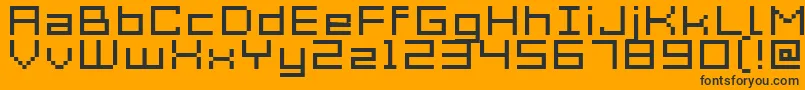 フォントAcme7WideXtnd – 黒い文字のオレンジの背景