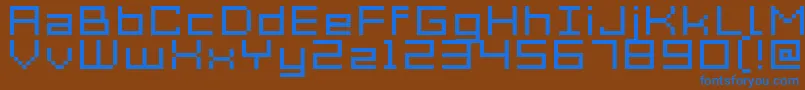 Шрифт Acme7WideXtnd – синие шрифты на коричневом фоне