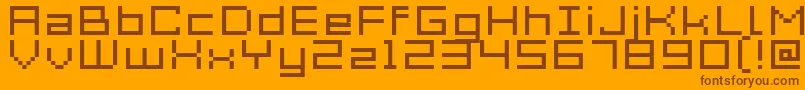 Acme7WideXtnd Font – Brown Fonts on Orange Background