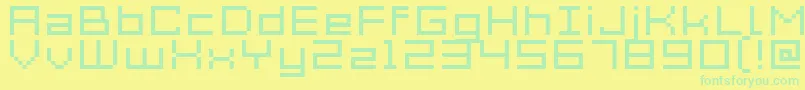 Acme7WideXtnd Font – Green Fonts on Yellow Background