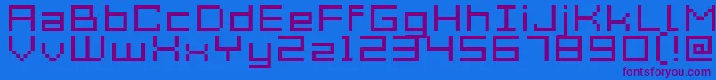 フォントAcme7WideXtnd – 紫色のフォント、青い背景