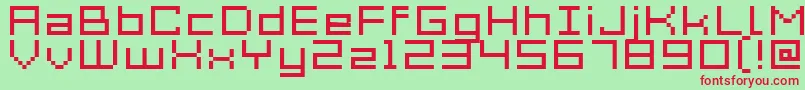 Acme7WideXtnd Font – Red Fonts on Green Background