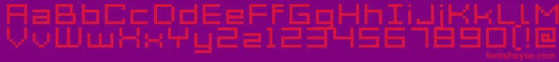 Acme7WideXtnd-fontti – punaiset fontit violetilla taustalla