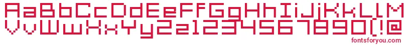 フォントAcme7WideXtnd – 白い背景に赤い文字