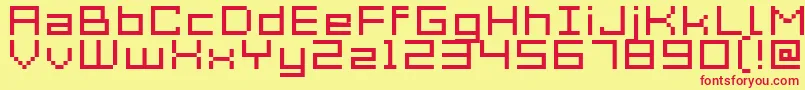 Acme7WideXtnd Font – Red Fonts on Yellow Background