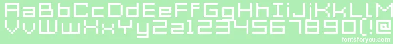Acme7WideXtnd-fontti – valkoiset fontit vihreällä taustalla