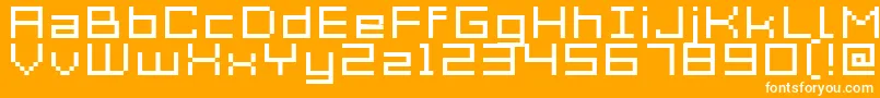 Acme7WideXtnd-fontti – valkoiset fontit oranssilla taustalla