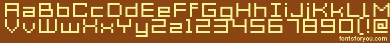 フォントAcme7WideXtnd – 黄色のフォント、茶色の背景