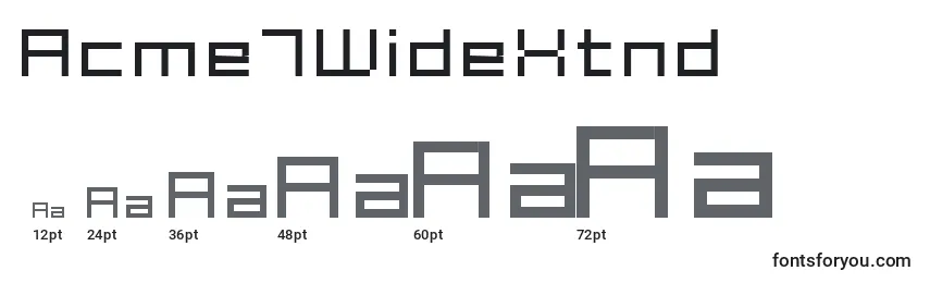 Размеры шрифта Acme7WideXtnd