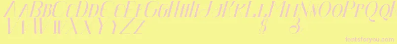 Senandungmalamitalicbold Font – Pink Fonts on Yellow Background