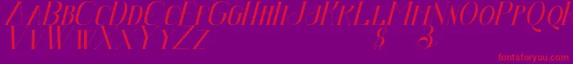 Senandungmalamitalicbold Font – Red Fonts on Purple Background